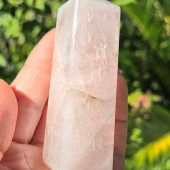 Rose Quartz Crystal Tower - Picture 3 of 4